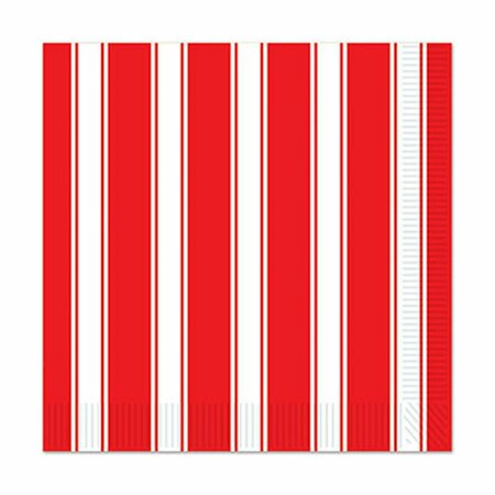 GOLDENGIFTS Red & White Stripes Luncheon Napkins, 12PK GO1860370